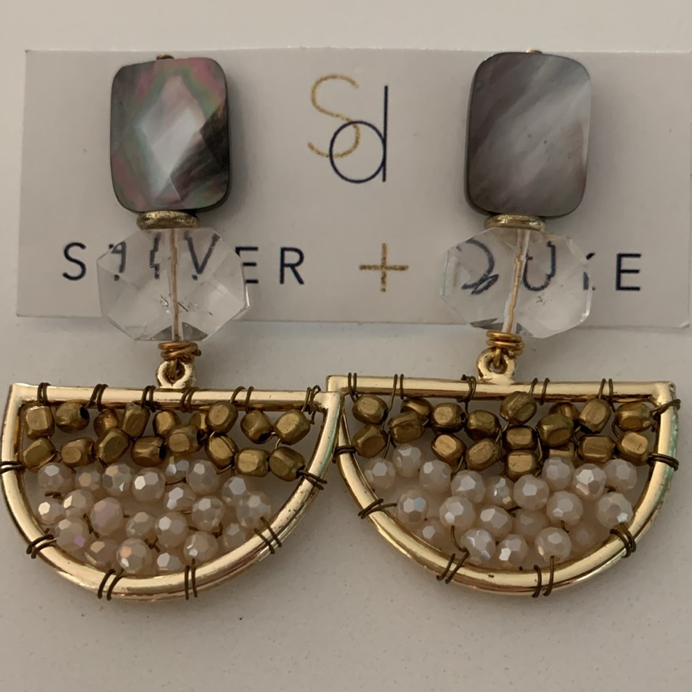 Shiver + Duke stone beaded earrings - Picture 2 of 6